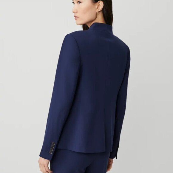 NWT Ann Taylor Cutaway Blazer in Bi-Stretch | Blue | Size 8 - Picture 3 of 9
